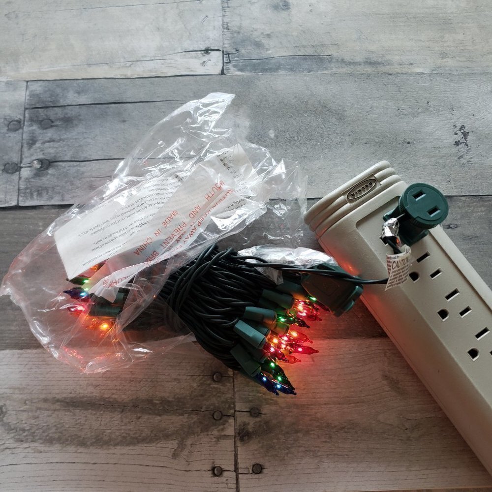 Unused Multi Colored Fairy Light String end to end